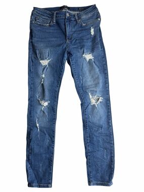 Judy Blue Women’s Skinny Fit Ripped Distressed‎ Jeans Size 11/30 EUC